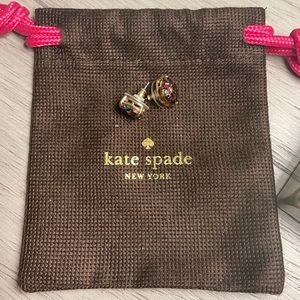 Kate Spade Multi Color Stud earrings with gold detail.